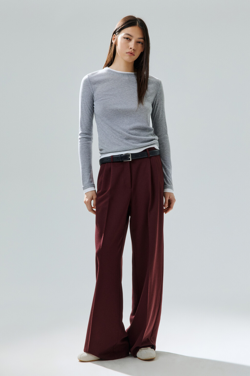 Лонгслив с имитацией второго слоя - цвет серый - 4